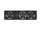 Lanberg Panel wentylacyjny pionowy 19 cali 3U do szaf rack, trzy wentylatory, 230V, czarny