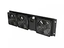 Lanberg Panel wentylacyjny pionowy 19 cali 3U do szaf rack, trzy wentylatory, 230V, czarny