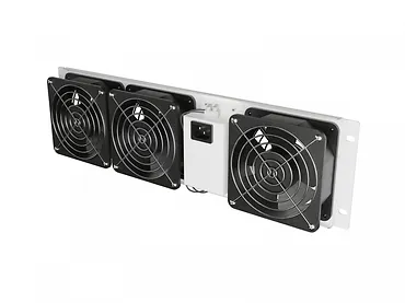 Lanberg Panel wentylacyjny pionowy 19 cali 3U do szaf rack, trzy wentylatory, 230V, szary