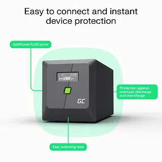 Green Cell Zasilacz awaryjny UPS 1200W/2000VA modyfikowana sinusoida