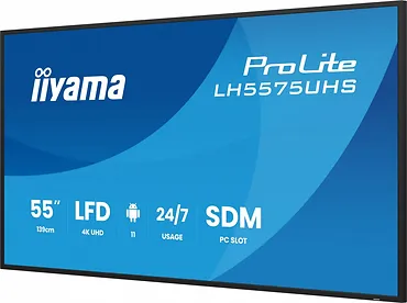 IIYAMA Monitor 55 cali LH5575UHS-B2AG,24/7,IPS,ANDROID.11,4K,  WiFi,         iiSignage2, FailOver, EShare, 24/7, full daisy chain