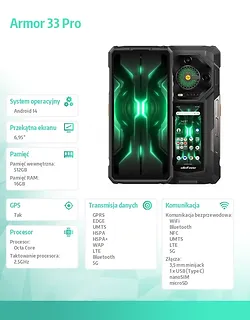 ULEFONE Smartfon Armor 33 Pro 5G 16/512GB Czarny