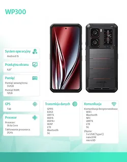 OUKITEL Smartfon WP300 5G 12/512GB IP69K czarny