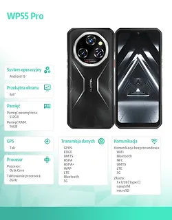 OUKITEL Smartfon WP55 Pro 5G 16/512GB IP69K czarny