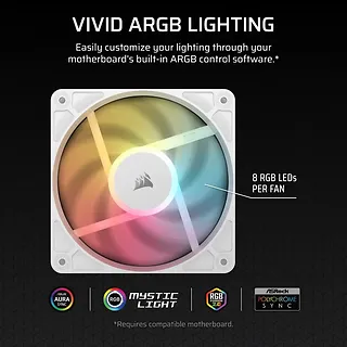 Corsair Wentylator RS120-R ARGB 120mm 3-pak biały