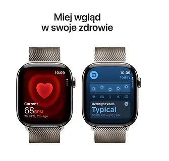 Apple Watch Series 11 GPS + Cellular koperta 46 mm z tytanu w kolorze naturalnym, bransoleta mediolańska w kolorze naturalnym - rozmiar M/L