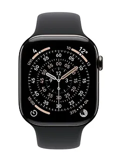 Apple Watch Series 11 GPS + Cellular, koperta 46 mm z tytanu w kolorze łupku, pasek sportowy w kolorze czarnym - rozmiar M/L