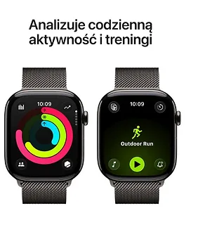 Apple Watch Series 11 GPS + Cellular koperta 46 mm z tytanu w kolorze łupku, bransoleta mediolańska w kolorze łupku S/M