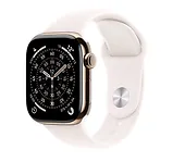 Apple Watch Series 11 GPS + Cellular koperta 46 mm z tytanu w kolorze złotym, pasek sportowy w kolorze łagodnego różu - rozmiar M/L