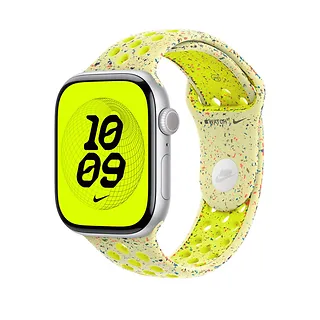 Apple Pasek sportowy Nike w kolorze promiennym zielonożółtym do koperty 46 mm - rozmiar M/L
