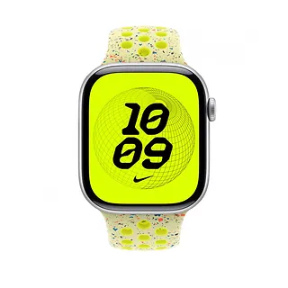 Apple Pasek sportowy Nike w kolorze promiennym zielonożółtym do koperty 46 mm - rozmiar M/L