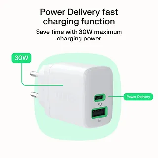 Green Cell Ładowarka sieciowa 30W 1xUSB-C 1xUSB-A biała