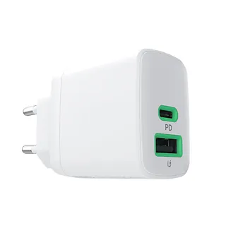 Green Cell Ładowarka sieciowa 30W 1xUSB-C 1xUSB-A biała
