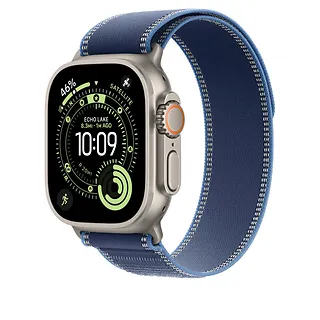 Apple Opaska Trail w kolorze niebieskim/jaskrawoniebieskim do koperty 49 mm - rozmiar M/L - elementy z tytanu w kolorze naturalnym