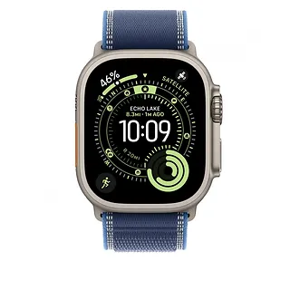 Apple Opaska Trail w kolorze niebieskim/jaskrawoniebieskim do koperty 49 mm - rozmiar M/L - elementy z tytanu w kolorze naturalnym