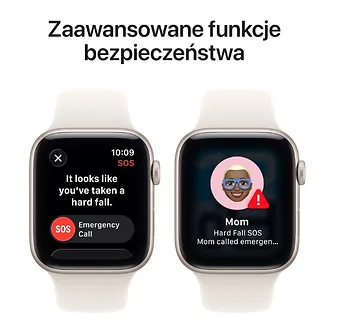 Apple Watch SE 3 GPS+Cellular koperta 44 mm z aluminium w kolorze księżycowej poświaty, pasek sportowy w kolorze księżycowej poświaty - rozmiar M/L