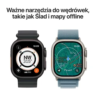 Apple Watch Ultra 3 GPS + Cellular koperta 49 mm z tytanu w kolorze czarnym, opaska Trail w kolorze czarnym/węgla drzewnego - rozmiar M/L