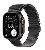 Apple Watch Ultra 3 GPS + Cellular, koperta 49 mm z tytanu w kolorze czarnym, bransoleta mediolańska z tytanu w kolorze czarnym - rozmiar M