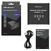 Qoltec Rozdzielacz splitter Ethernet  mini SWITCH 1x4 RJ45 | 1000Mb/s | USB-C | Aluminium