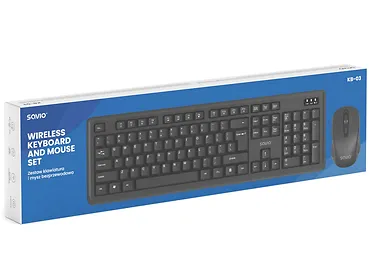 Zestaw klawiatura i mysz bezprzewodowa USB 2,4 GHz Biurowy SAVIO KB-03