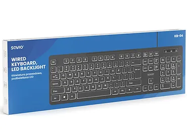 Klawiatura przewodowa, podświetlana LED SAVIO KB-04