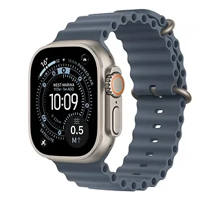Apple Przedłużka do paska Ocean w kolorze marynarskiego granatu do koperty 49 mm - elementy z tytanu w kolorze naturalnym