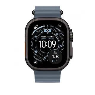 Apple Przedłużka do paska Ocean w kolorze marynarskiego granatu do koperty 49 mm - elementy z tytanu w kolorze czarnym