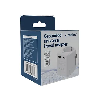Gembird Adapter sieciowy uziemienie Uniwersalny  20W