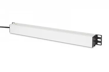 Digitus Listwa zasilająca PDU Rack 19" z bezpiecznikiem przeciążeniowym, 9 gniazd Schuko CEE 7/3 (45°), kabel 2m wtyk IEC C14, 10A, aluminiowa