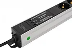 Digitus Listwa zasilająca PDU Rack (620mm) z zabezpieczeniem przeciwprzepięciowym + filtr EMI/RFI, 9 gniazd Schuko CEE 7/3 (45°), kabel 2m wtyk Unischuko CEE