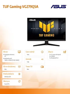 Asus Monitor 27 cali VG279Q5A TUF5 200Hz 0.3MS 2HDMI DP