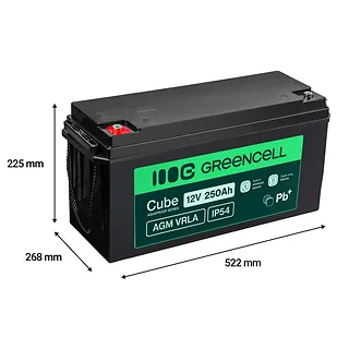 Green Cell Akumulator AGM VRLA 12V 250Ah IP54