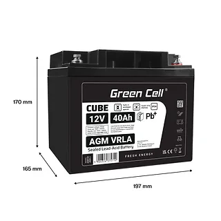 Green Cell Akumulator AGM VRLA 12V 40Ah IP54