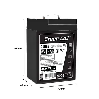 Green Cell Akumulator AGM VRLA 6V 4Ah IP54