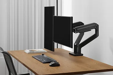 Digitus Uchwyt biurkowy podwójny z zaciskiem i sprężyną mechaniczną 2x LCD max. 45" 2x 20kg, VESA: 75x75, 100x100