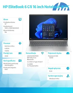 HP Inc. Notebook Elitebook 6 G1i U5-225U 512GB/24GB/W11P/16.0   C51GPET