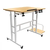 Maclean Mobilne biurko regulowane MC-124 W regulacja wysokości 67-115cm, max 50kg, blat 80x60 cm