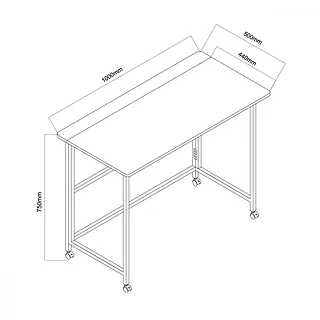Maclean Składane mobilne biurko MC-1250 B blat 100x50 cm, max50 kg Czarne