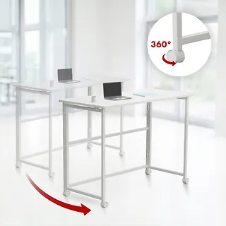 Maclean Biurko, stolik z kółkami MC-1250W 100x50 cm blat, max 50kg Białe