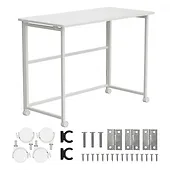 Maclean Biurko, stolik z kółkami MC-1250W 100x50 cm blat, max 50kg Białe