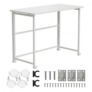 Maclean Biurko, stolik z kółkami MC-1250W 100x50 cm blat, max 50kg Białe