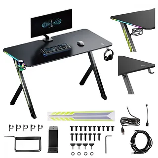 Maclean Biurko gamingowe NanoRS 120x60cm LED RS102