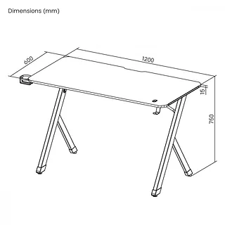 Maclean Biurko gamingowe NanoRS 120x60x75cm RS101 z uchwytem na słuchawki i kubek Czarne