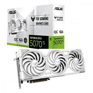 Asus Karta graficzna GeForce RTX 5070Ti TUF GAMING OC WHITE GDDR7 256bit 3DP/2HDMI
