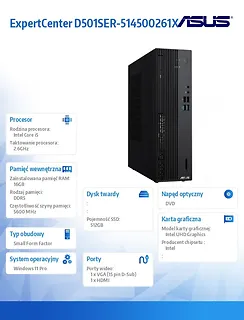 Asus Komputer ExpertCenter D501SER-514500261X i5-14500 16/512GB/W11 PRO