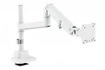 Digitus Ramię biurkowe pojedyncze z zaciskiem i sprężyną gazową 1x LCD max. 57" 27kg, VESA: 75x75, 100x100, białe