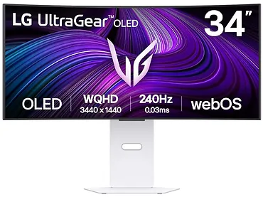 Monitor LG 34” UltraGear 34GX90SA-W | OLED | 3440x1440 (UWQHD) | 240Hz | 0,03ms | 21:9 | FreeSync