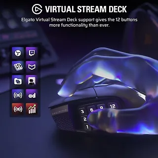 Corsair Mysz bezprzewodowa Scimitar Elite Wireless SE Gun Metal 33000 DPI
