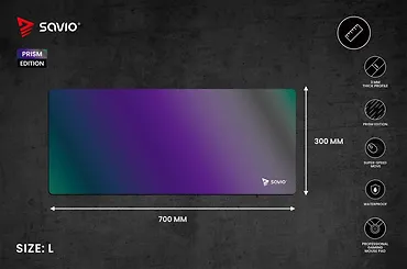 Podkładka 700x300x3mm SS Prism Edition L SAVIO