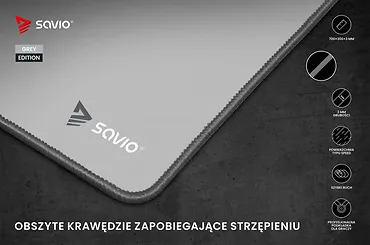 Podkładka 700 x 300 x 3 mm Turbo Dynamic Grey Edition L SAVIO